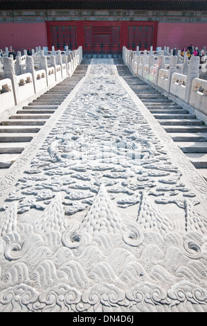 Large stone carving in Forbidden City, Beijing, China Stock Photo