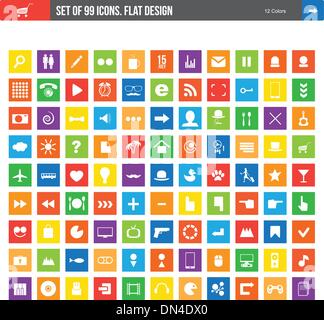 99 icons Stock Vector
