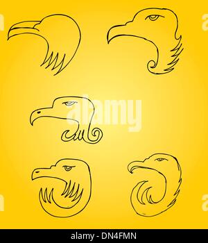hand drawing eagle head vector art Stock Vector