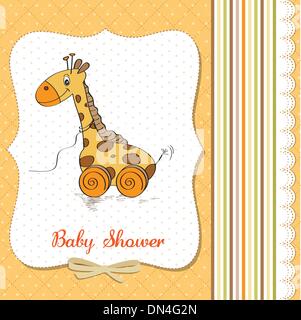 baby boy with toy giraffe vector illustration Stock Vector Image & Art ...