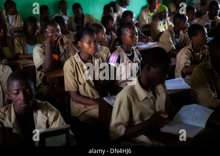 High school classroom in Ouagadougou, Burkina Faso. Stock Photo