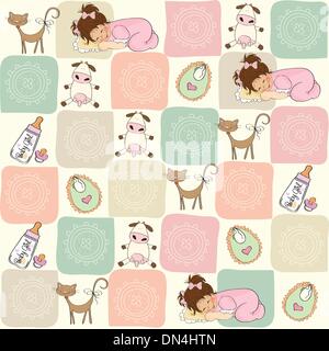childish seamless pattern with toys Stock Vector