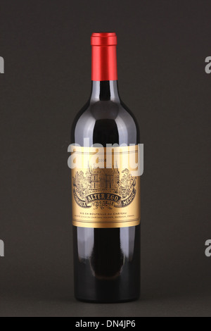 A bottle of French red wine, Alter Ego 2008, Margaux, Medoc, Bordeaux, France Stock Photo