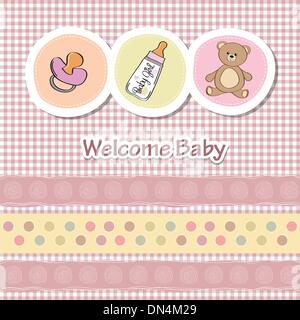 baby shower card with funny animals Stock Vector