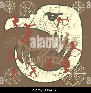 hand drawing eagle vector art Stock Vector