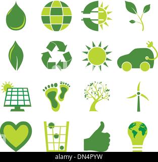 Set of bio eco environmental related icons and symbols Stock Vector