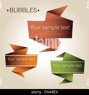 Abstract origami speech bubble vector backgrounds set. Stock Vector