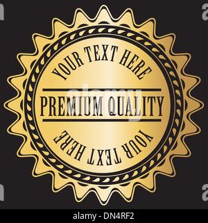 Gold label with example text Stock Vector
