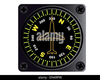 Aircraft Compass Stock Vector