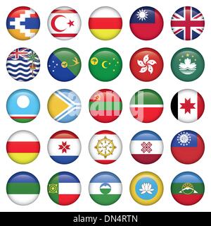 Asiatic Round Flags Stock Vector