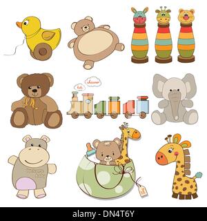 illustration of different toys items for baby Stock Vector
