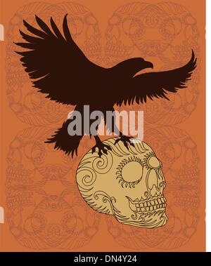 eagle and skull vector art Stock Vector