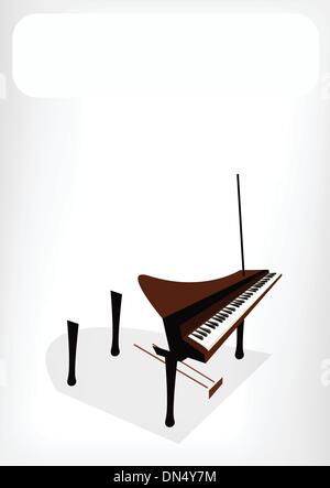 Grand piano sticker, musical instrument illustration vector Stock ...