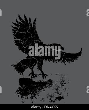 grunge background vintage eagle vectro t Stock Vector