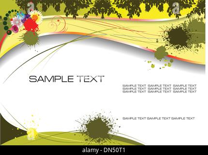 Green and Yellow grunge background. Vector Stock Vector