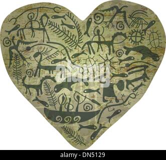 shamanic heart Stock Vector