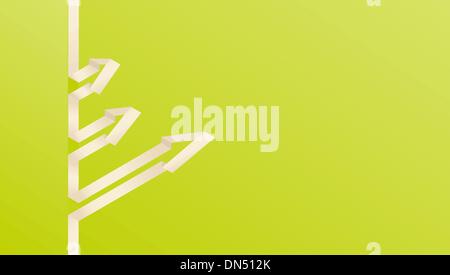 The green background with three arrows Stock Vector
