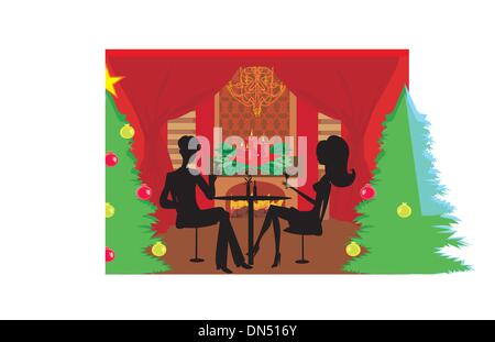 Christmas dinner. Stock Vector