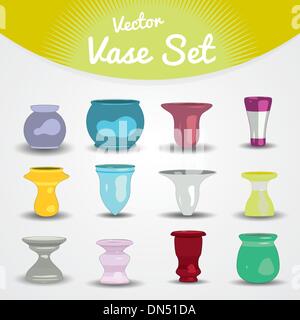 Colorful vases set Stock Vector