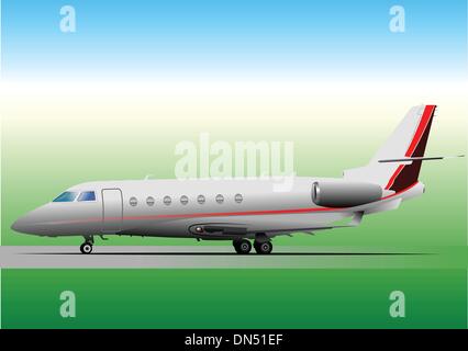 Plane on start . Vector illustration for designers Stock Vector