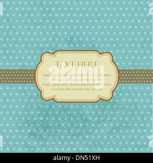 Vintage frame on polka dot background Stock Vector