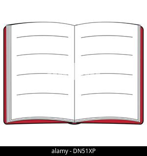 open book with isolated on white. Vector illustration. Stock Vector