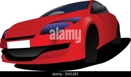 Red car on the road. Vector illustration Stock Vector Image & Art - Alamy