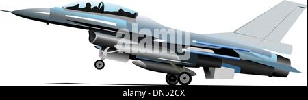 Combat aircraft. Colored vector illustration for designers Stock Vector