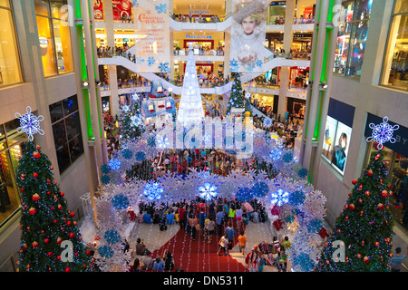 Interior Xmas decorations of Pavillion shopping mall, KL Malaysia 2013. Stock Photo