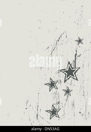 Stars on scratched beige texture. Vector Stock Vector