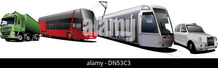 Kinds of city transport. Vector illustration Stock Vector