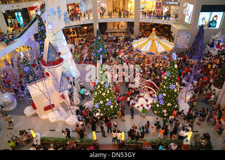 Interior Xmas decorations of Pavillion shopping mall, KL Malaysia 2013. Stock Photo