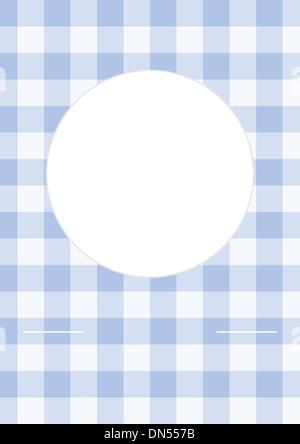 Retro blue vintage vector card or invitation checkered pattern or grid texture and white space like plate or place for photo Stock Vector