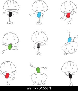 stick figure man active Stock Vector