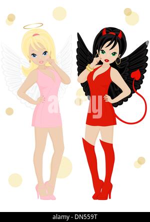 angel and devil Stock Vector