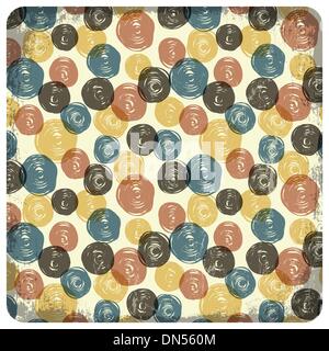 Colorful vintage seamless pattern (balls doodles). Vector Stock Vector
