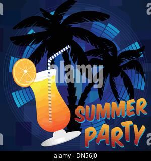Beach summer party background Stock Vector