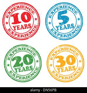 Set of years of experience stamps Stock Vector