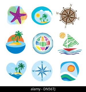 Collection of icons for the travel and tourism Stock Vector