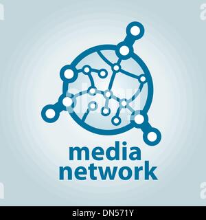 vector logo and electronic media network Stock Vector