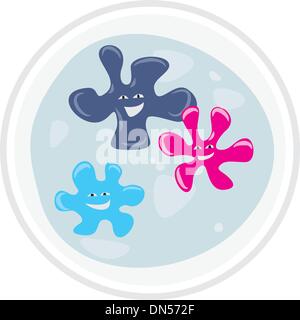 Cartoon Bacteria and viruses under microscope Stock Vector Image & Art ...