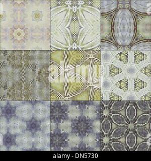 Set of halftone seamless Stock Vector