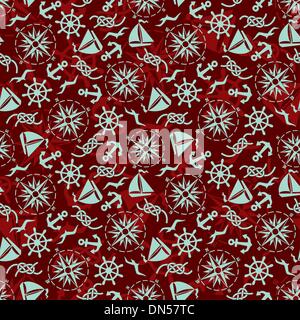 Seamless marine pattern Stock Vector