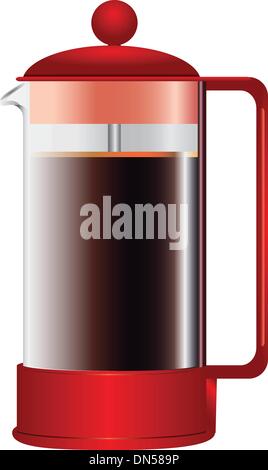 Press Coffee Maker Stock Vector