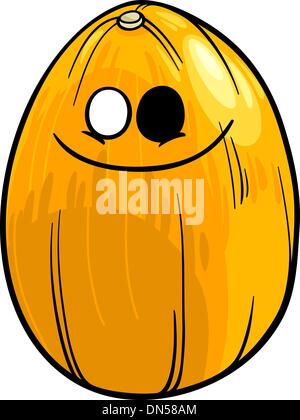 funny melon fruit cartoon illustration Stock Vector