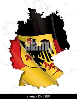 German Map-Flag Stock Vector