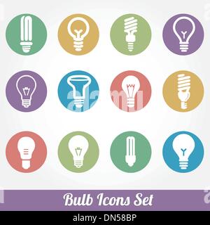 Light bulbs. Bulb icon set Stock Vector