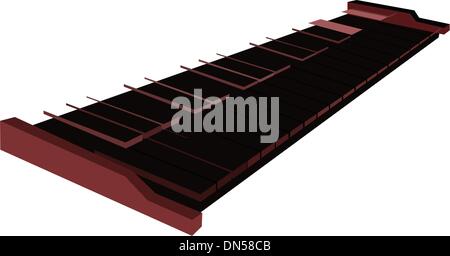 Xylophone or Marimba Isolated on White Background Stock Vector