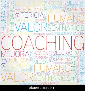 Coaching concept related spanish words in tag cloud Stock Vector Image ...