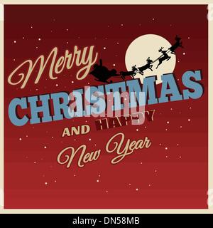 Christmas card in vintage style Stock Vector